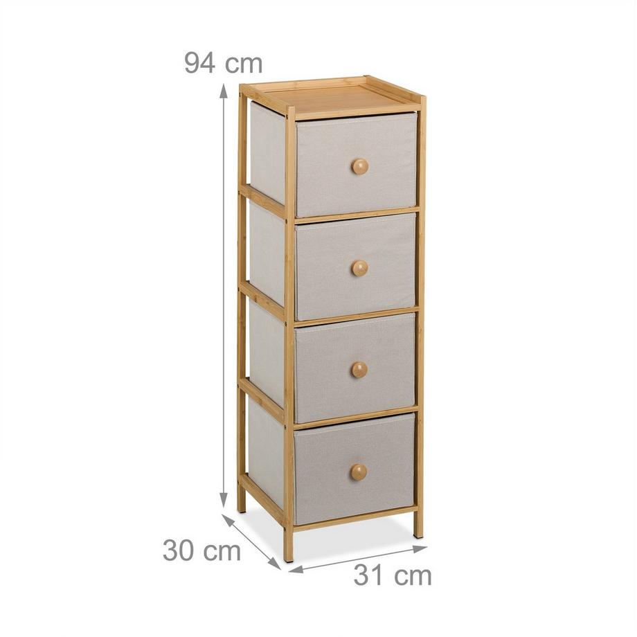 Northix Schmales Aufbewahrungsmöbel mit 4 Schubladen  