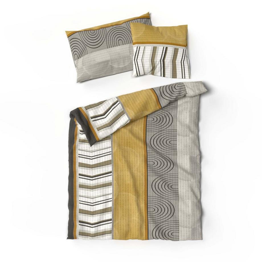 Lotus Bettwaren Seersucker Rainald Jaune Linge de Lit  