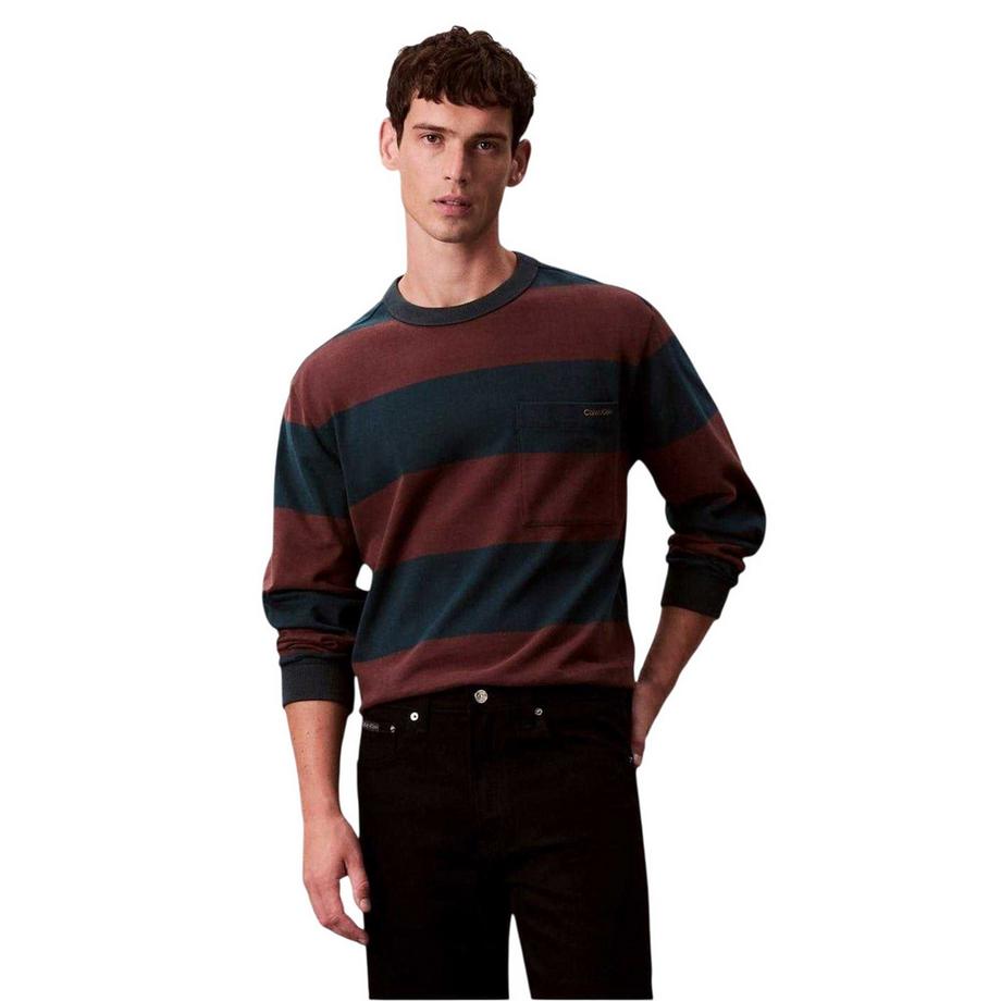 Calvin Klein T-Shirt à Manches Longues Rayé  