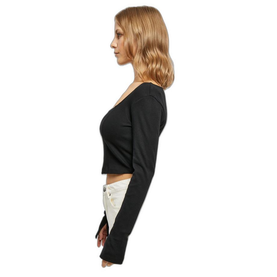 URBAN CLASSICS Langarm Corsage Crop T-Shirt  