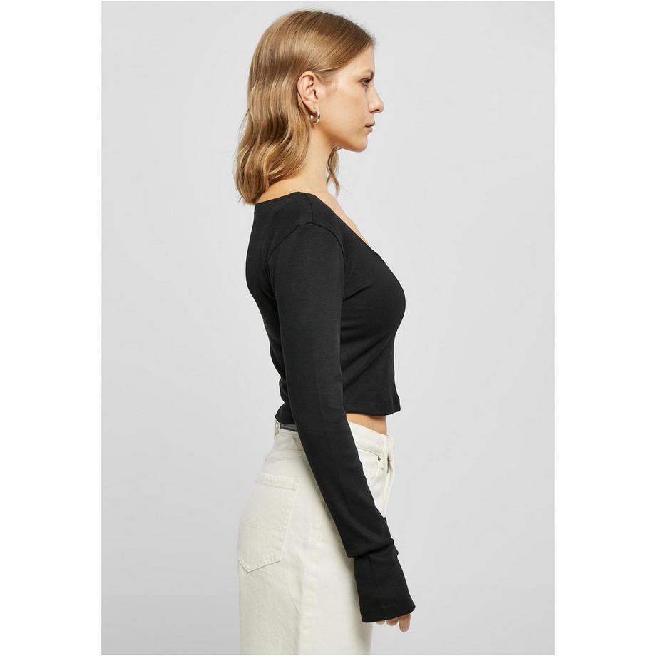 URBAN CLASSICS Langarm Corsage Crop T-Shirt  