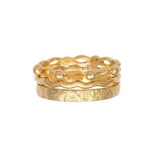 Elli  Ring 3Er Set Wellen Kugel Bandring 