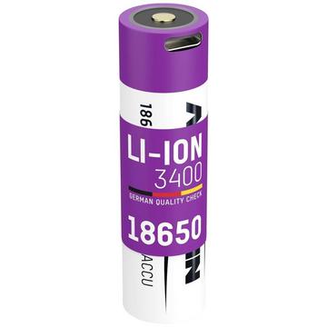 Li-Ion Akku 18650 3400 mAh mit USB-C Ladebuchse