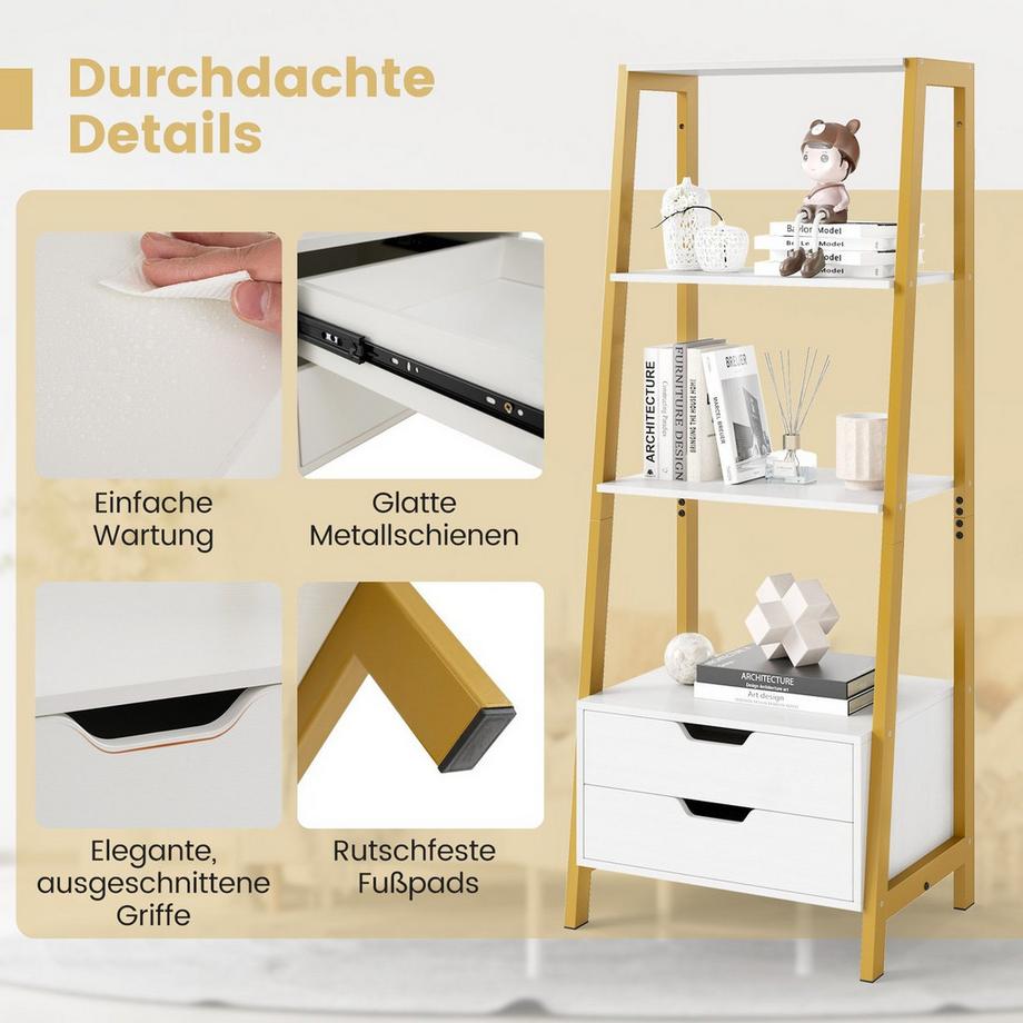 Northix Leiterregal mit Schubladen  