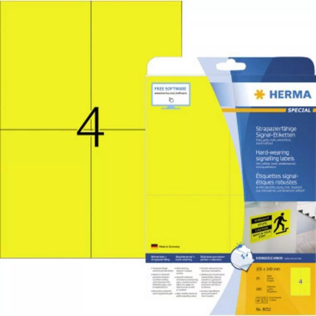 HERMA – Wetterfeste Folien-Etiketten, A4, 105 x 148 mm, extrem stark haftend, One Size