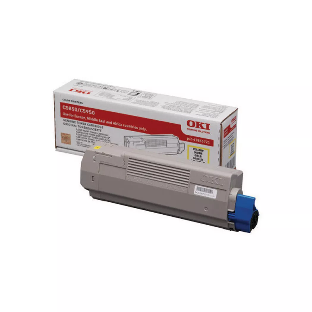 OKI – Toner yellow 43865721 C5850/5950 6000 Seiten, Grau, One Size