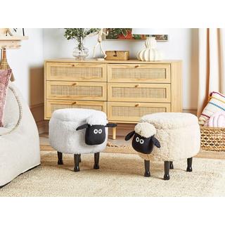 Beliani Tabouret de rangement animal en Tissu Moderne SHEEP  