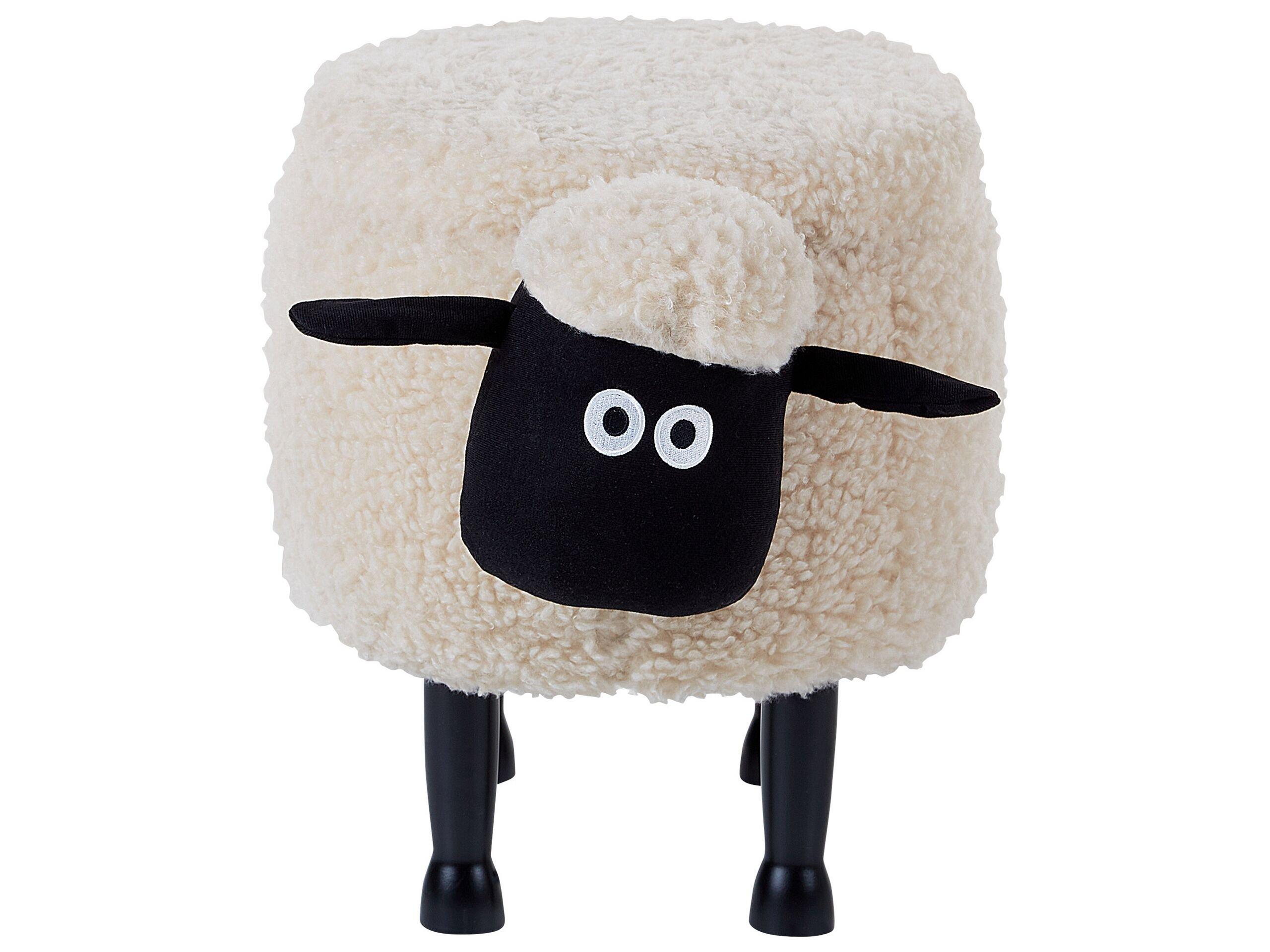 Beliani Tabouret de rangement animal en Tissu Moderne SHEEP  