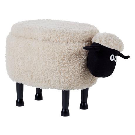 Beliani Tabouret de rangement animal en Tissu Moderne SHEEP  
