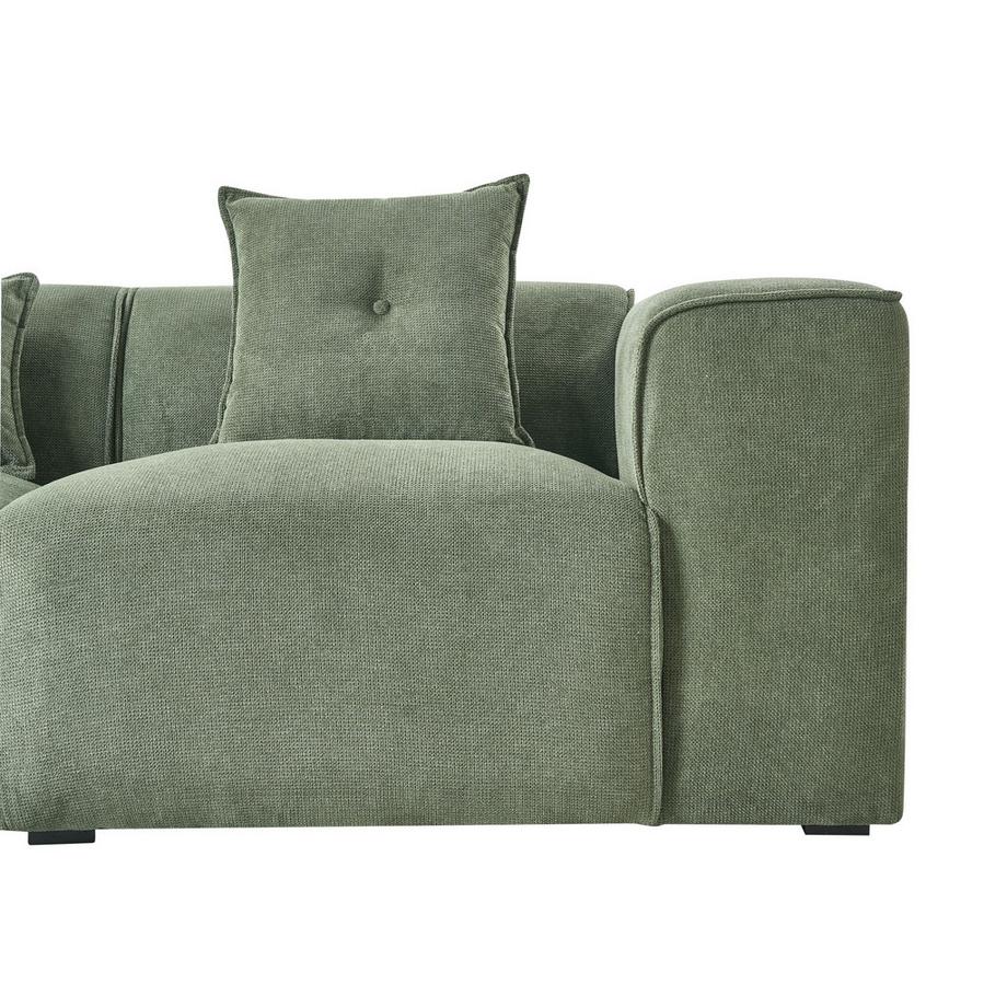 Beliani Canapé d'angle en Tissu chenille Traditionnel DOLVA  