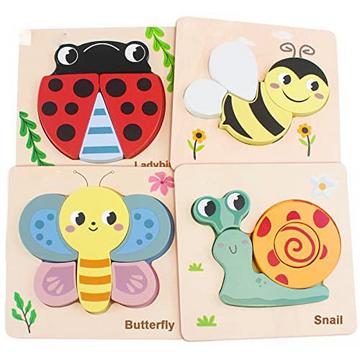 Holzpuzzle mit Aufbewahrungsbeutel