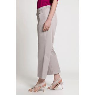 Ulla Popken  Pantalon 7/8, pinces, jambes évasées, ceinture confortable 