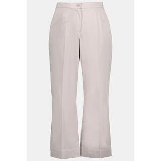 Ulla Popken  Pantalon 7/8, pinces, jambes évasées, ceinture confortable 