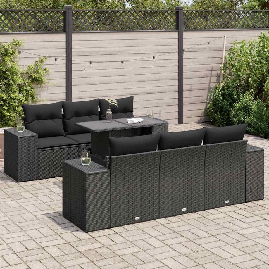 VidaXL Ensemble de canapés de jardin rotin synthétique  