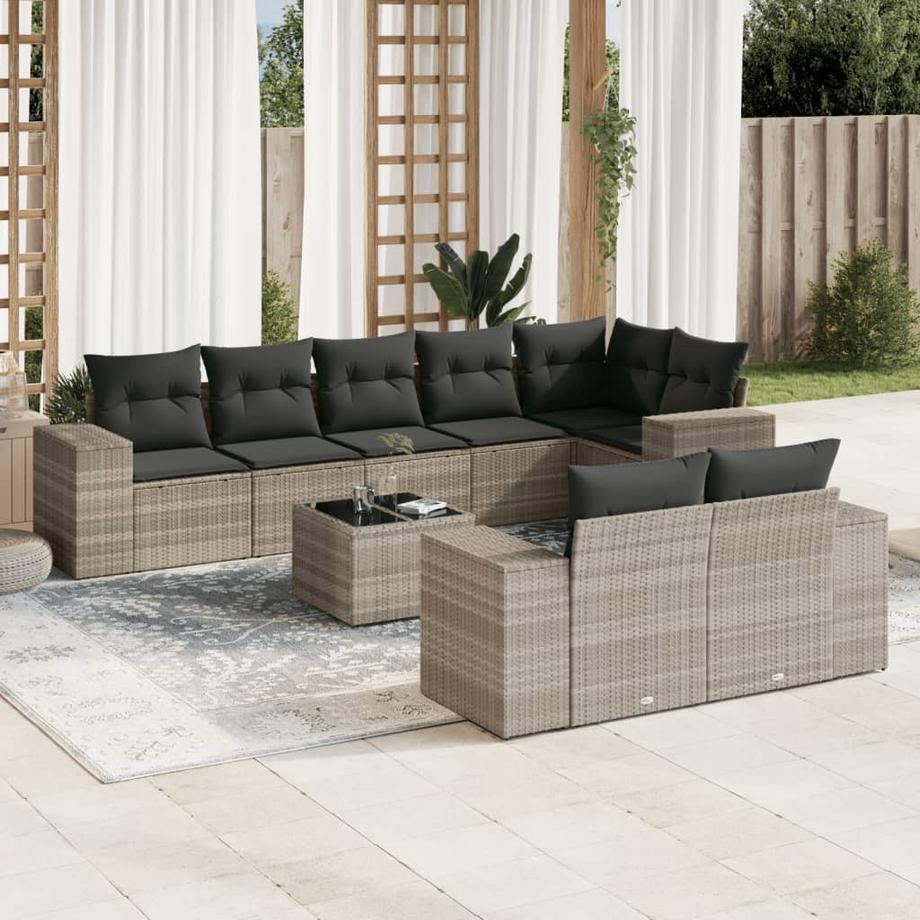 VidaXL Ensemble de canapés de jardin rotin synthétique  