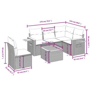 VidaXL set divano da giardino Polirattan  