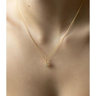 PHANTASYA  Stern mit Zirkonia Kette 1599 Rhodium 