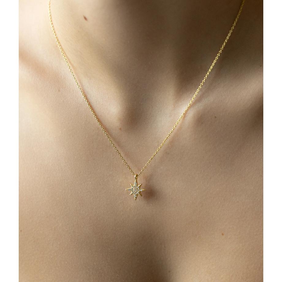 PHANTASYA  Stern mit Zirkonia Kette 1599 Rhodium 