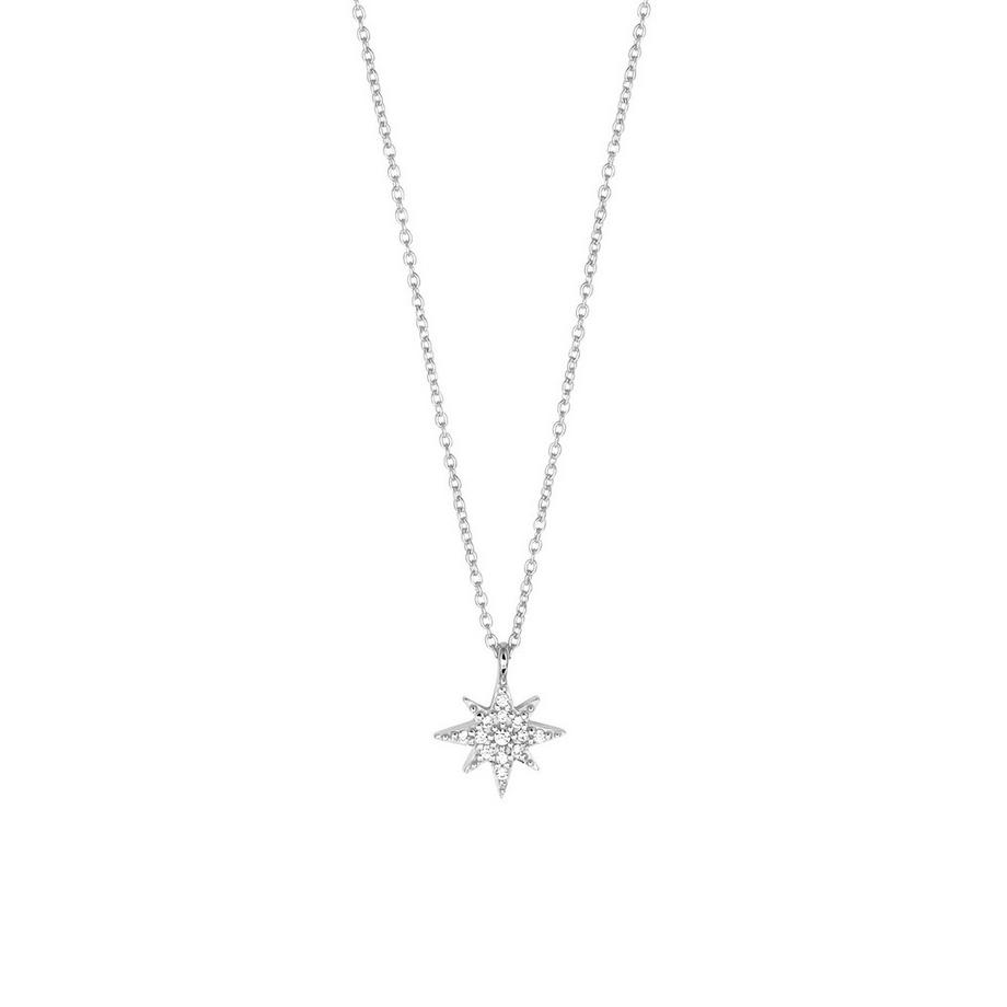 Étoile avec zirconia collier 1599 Plaqué rhodium