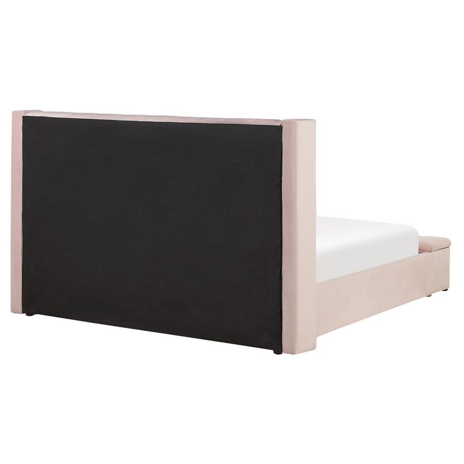 Beliani Lit à eau avec banquette de rangement en Velours  NOYERS  