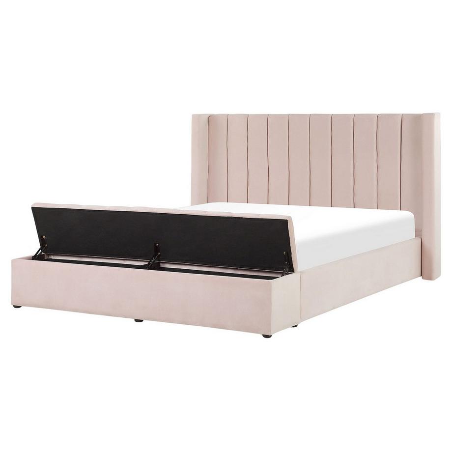 Lit à eau avec banquette de rangement en Velours  NOYERS