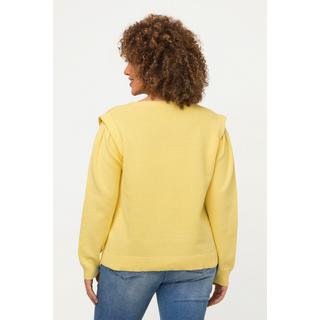 Ulla Popken  Pullover, Strukturstrick, V-Ausschnitt, Langarm 