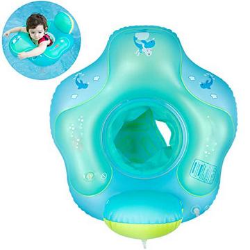 Schwimmring Baby mit Rückenlehne, aufblasbarer Babyschwimmsitz Schwimmhilfe