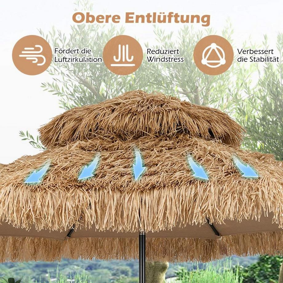 Northix Ombrellone da spiaggia con funzione di inclinazione  
