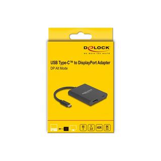 DeLock  DeLOCK USB Type-C Adapter zu DisplayPort 0,13 m USB tipo-C DisplayPort + USB Type-C Nero 