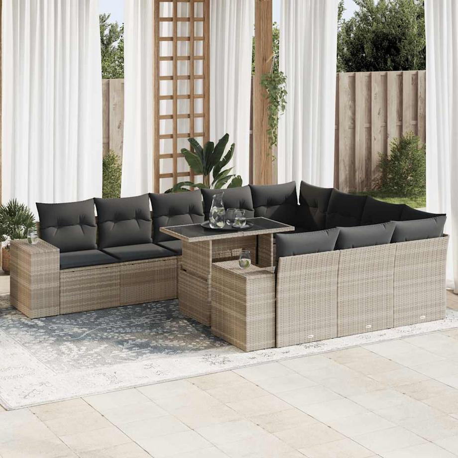 VidaXL Ensemble de canapés de jardin rotin synthétique  