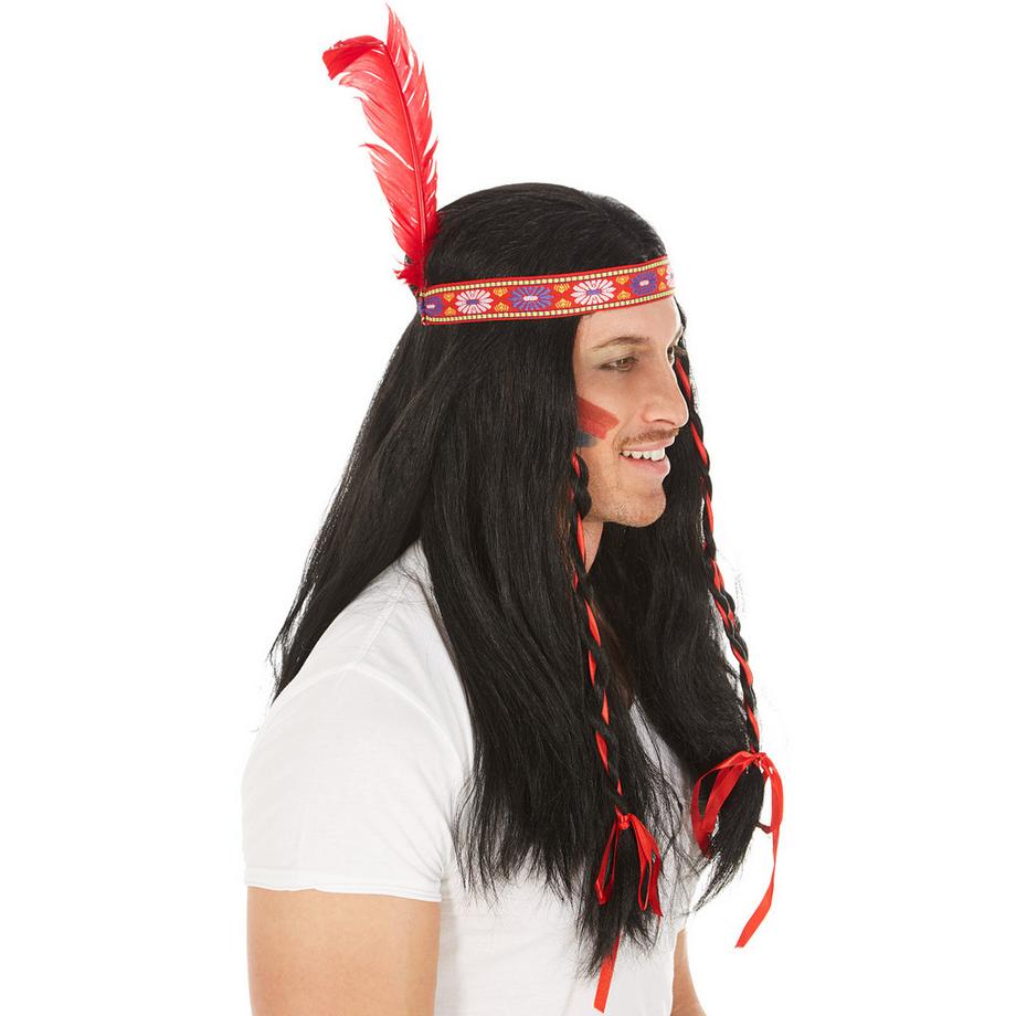 Tectake  Perücke Indianer 