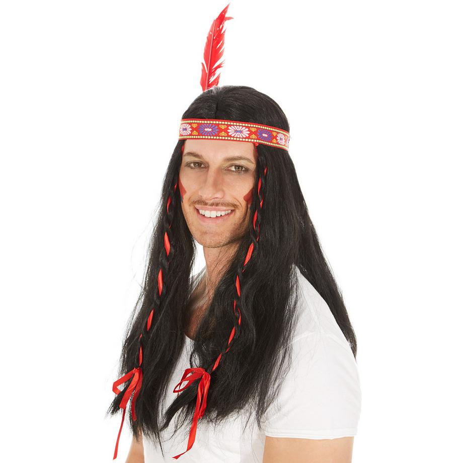 Tectake  Perücke Indianer 