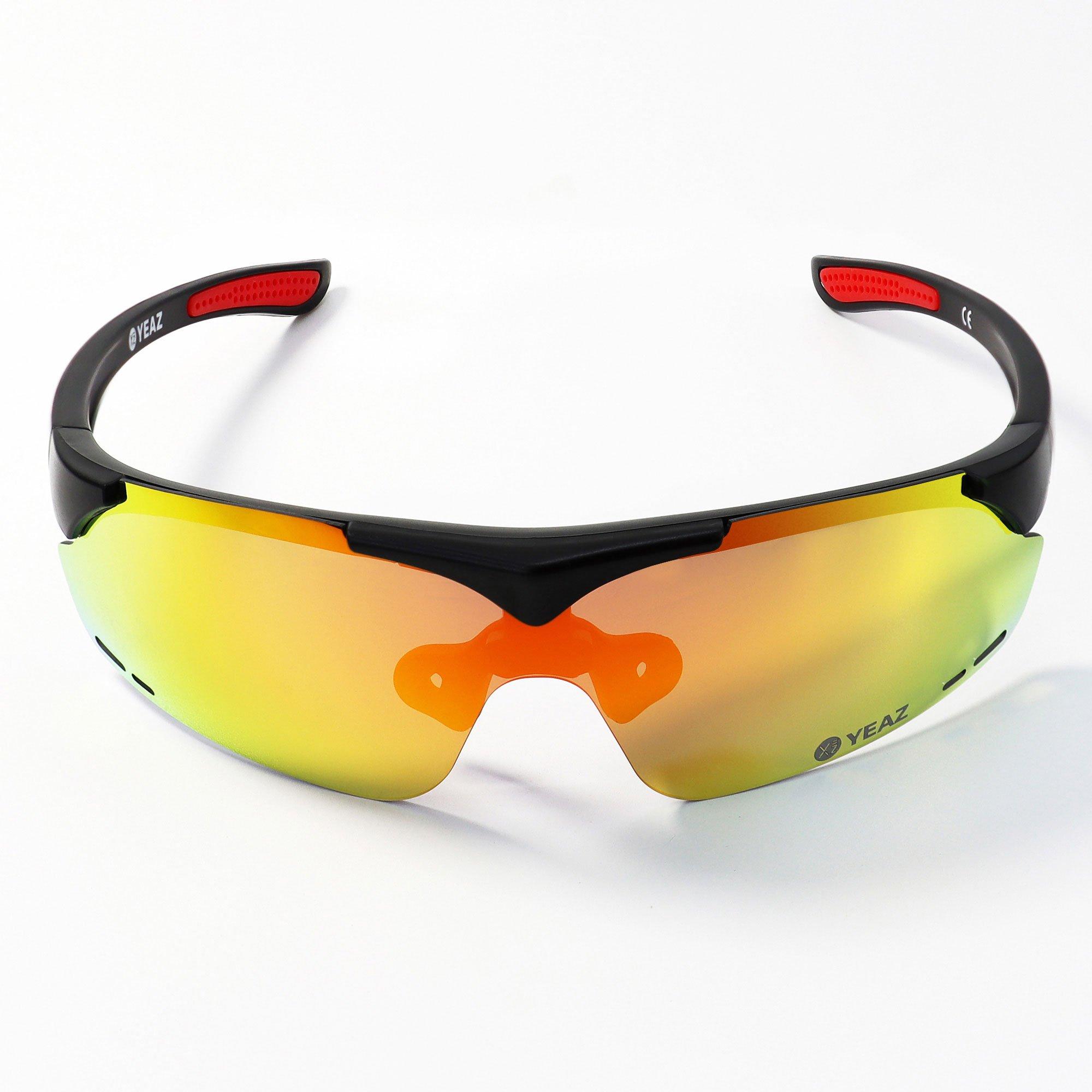YEAZ  SUNUP Lunettes de soleil de sport megnétique - noir mat / Revo rouge 