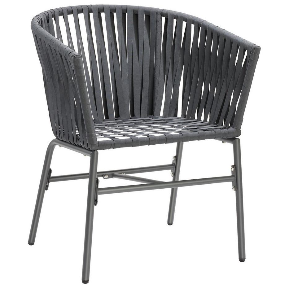 Tectake Ensemble de chaises VALEIRAS au design corde tressée  