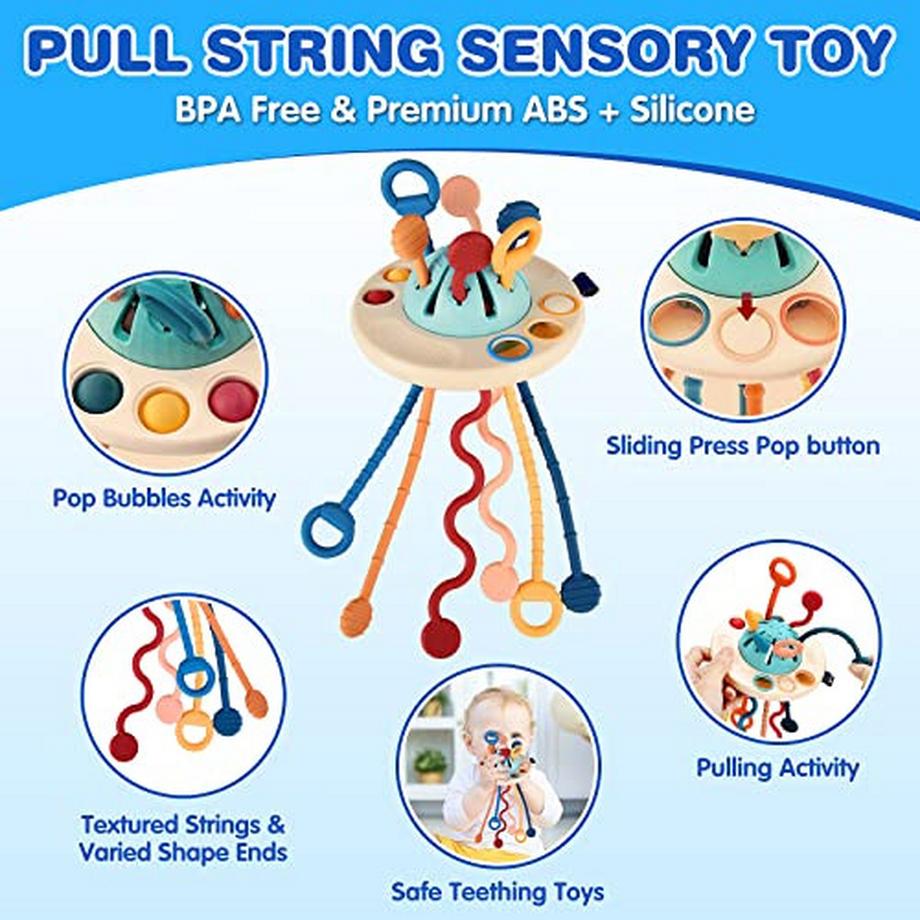 Activity-board  4 in 1 Spielzeug ab 6-12 Monate, Holzspielzeug Sensorisches Baby Spielzeug Motorikspielzeug, 