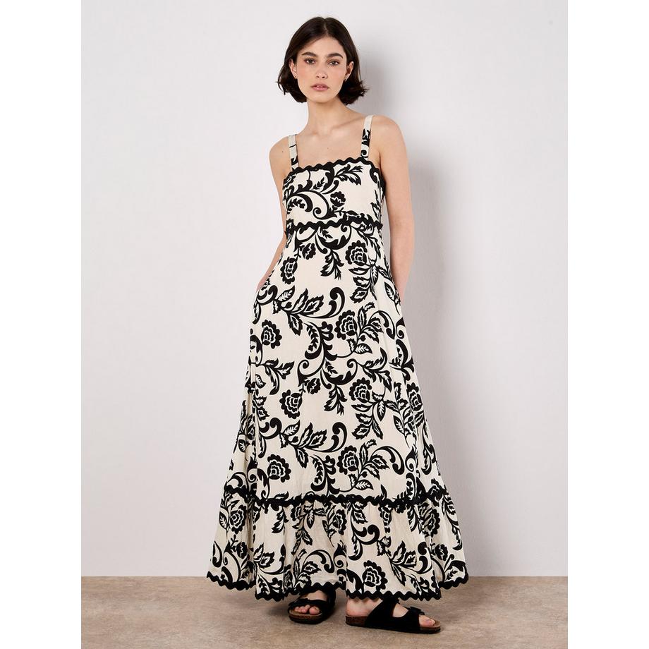 Robe longue à fleurs Sarasa monochrome