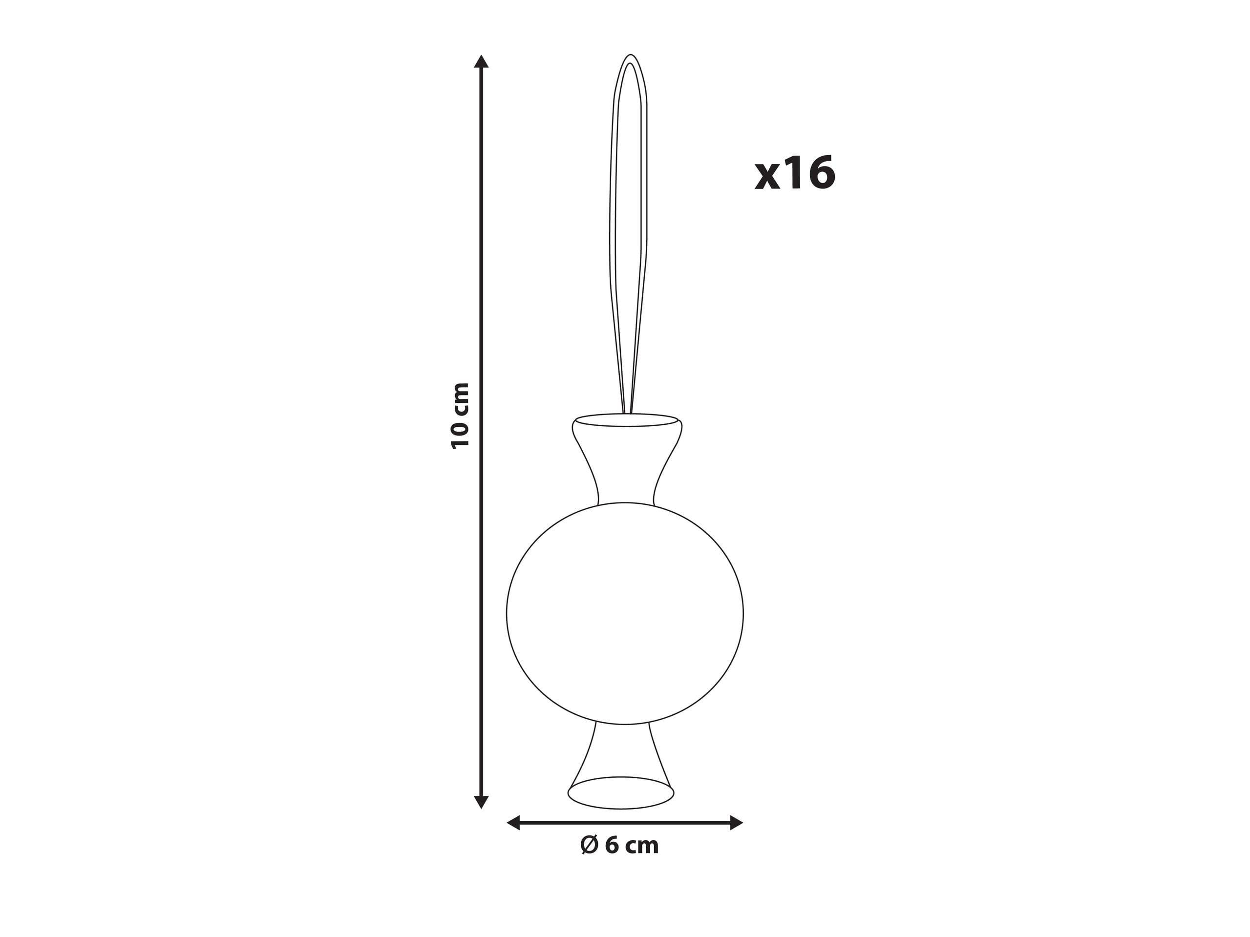 Beliani Weihnachtsbaumschmuck 16er Set aus Papier Klassisch RAUMA  
