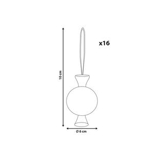 Beliani Weihnachtsbaumschmuck 16er Set aus Papier Klassisch RAUMA  