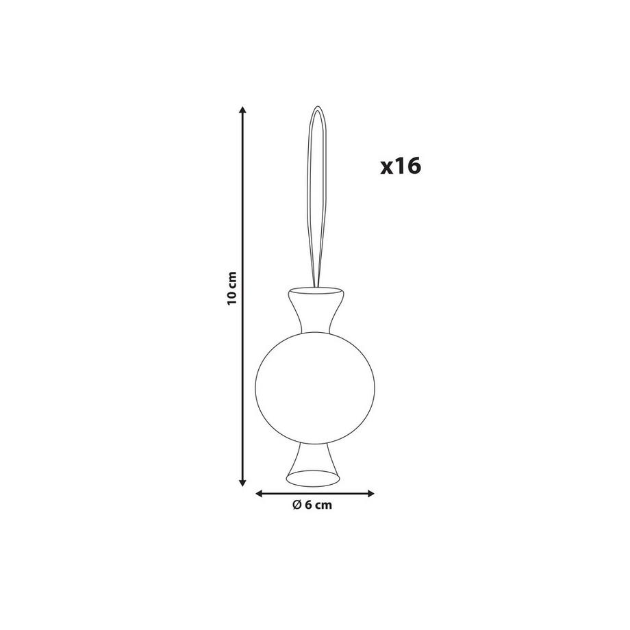 Beliani Lot de 16 décorations pour sapin de Noël en Papier Traditionnel RAUMA  