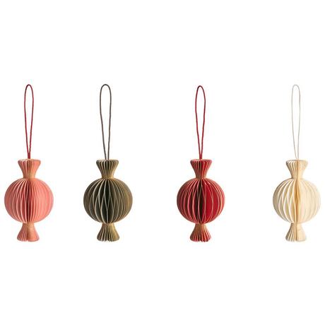 Beliani Weihnachtsbaumschmuck 16er Set aus Papier Klassisch RAUMA  