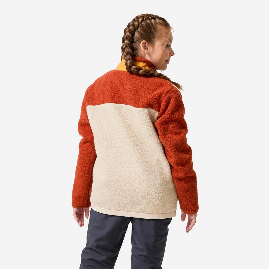 QUECHUA  Veste polaire sherpa chaude enfant 7-15 ans, NH 900 zip beige et marron 
