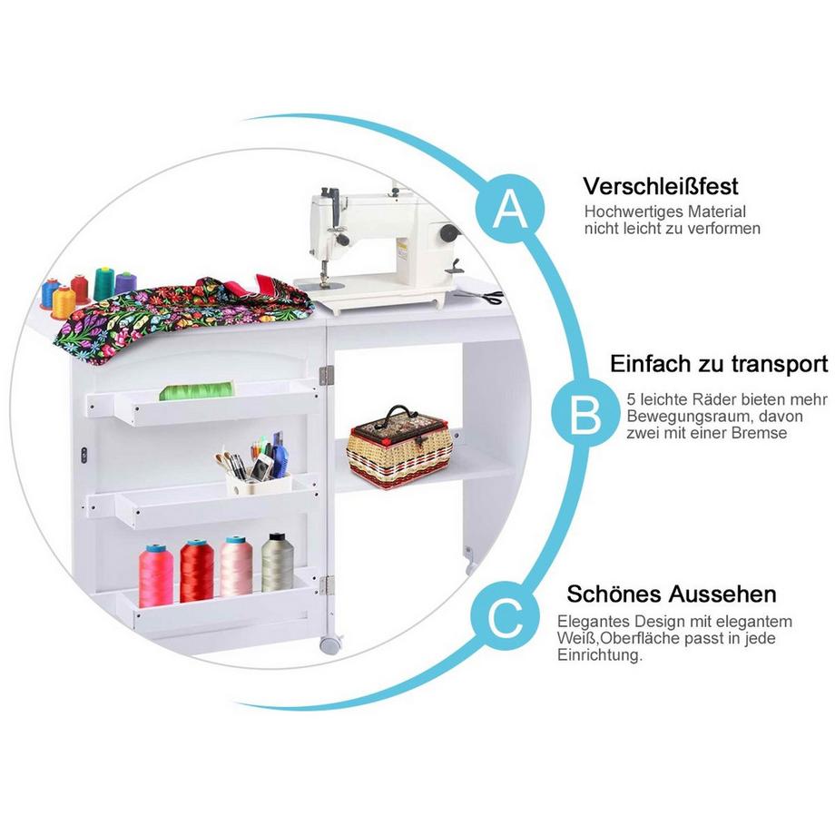 Table de machine à coudre pliable table de couture table polyvalente table de travail de bureau