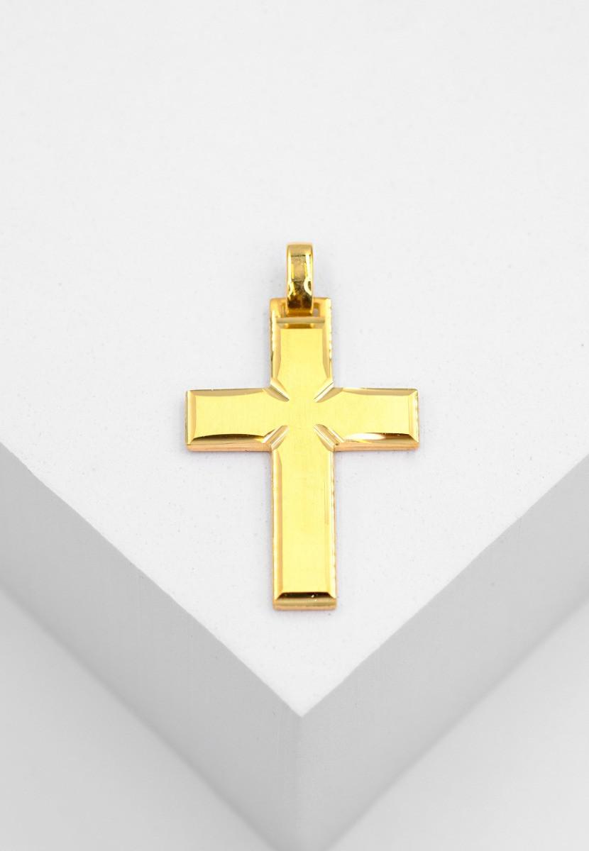 MUAU Schmuck  Balken-Kreuz Gelbgold 750, 30x22mm 