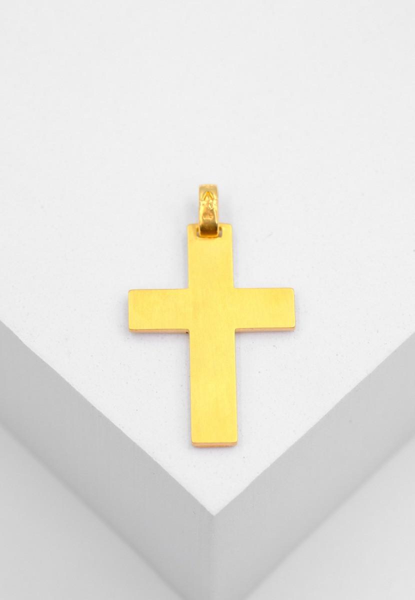 MUAU Schmuck  Balken-Kreuz Gelbgold 750, 30x22mm 