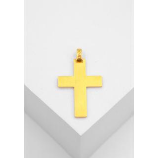 MUAU Schmuck  Balken-Kreuz Gelbgold 750, 30x22mm 