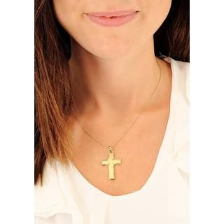 MUAU Schmuck  Balken-Kreuz Gelbgold 750, 30x22mm 