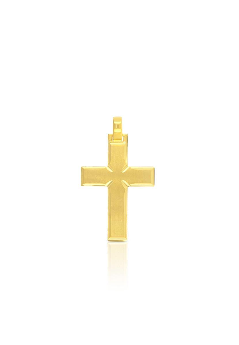 MUAU Schmuck  Balken-Kreuz Gelbgold 750, 30x22mm 