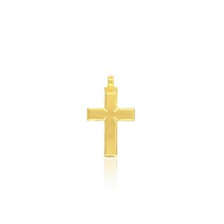 MUAU Schmuck  Balken-Kreuz Gelbgold 750, 30x22mm 