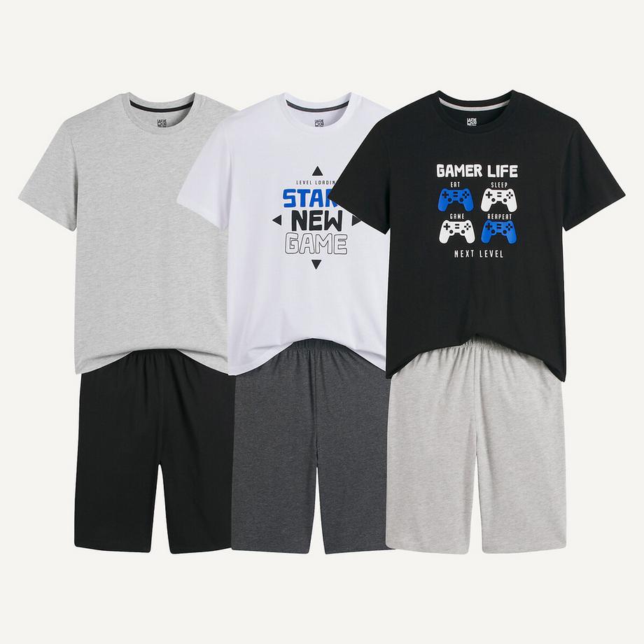 La Redoute Collections  3er-Pack Kurzpyjamas 