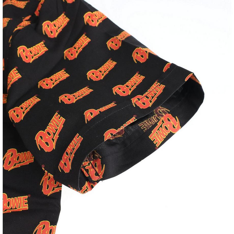 David Bowie Logo Imprimé Chemise Manches Courtes  